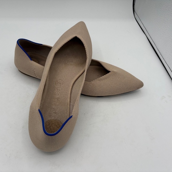 Rothy's The Point II Pointed Toe Flat US 11.5 Tan Beige Ecru - Picture 2 of 11